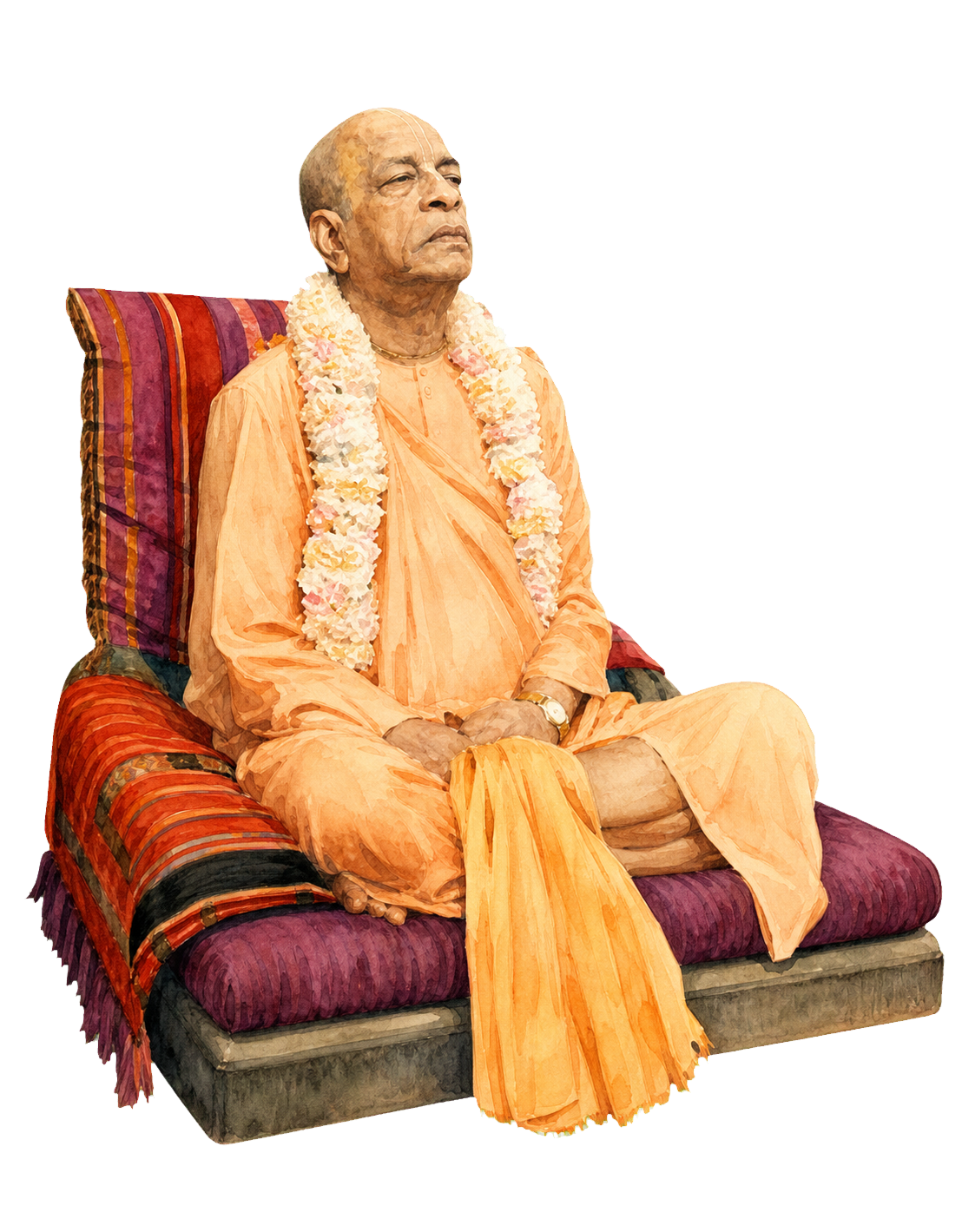 Śrīla Prabhupāda seated on an āsana